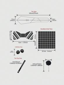 AlanKing 1 套金色花朵领带、手帕、袖扣、胸花男士正装西装适合婚礼、商务、情人节礼物男士领带