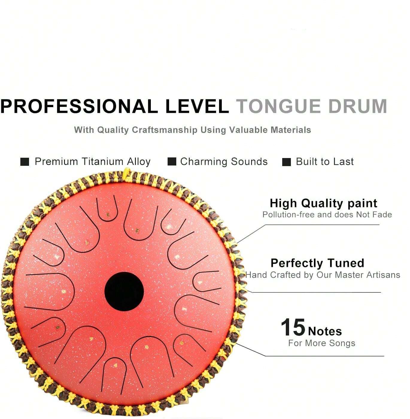 14Inch 14Note C Major Steel Tongue Drum, Adult Gift Music Percussion