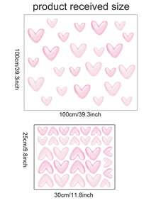 Pink And Color Loving Heart Wall Stickers For Living Room Kids Room Decor Bedroom Home Decoration Removeable PVC Wall Decals - Multicolor - View 3