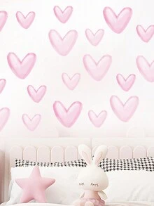 Pink And Color Loving Heart Wall Stickers For Living Room Kids Room Decor Bedroom Home Decoration Removeable PVC Wall Decals - Multicolor - View 6