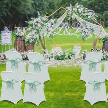 HAINARverS Stretch Spandex Folding Chair Covers 30PCS Universal Fitted Chair Cov - 白色 - 查看 3