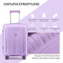 Joyway 3 件套行李箱套装硬壳轻便行李箱带 TSA Lock 万向轮旅行箱行李箱耐用旅行行李箱套装 - 紫色 - 查看 4