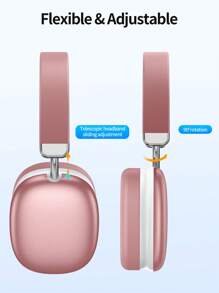 Auriculares inalámbricos, auriculares ajustables y cómodos, diadema Bluetooth 5.3 - Rosa - Ver 7
