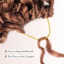 Curly Crochet Hair 14/18/24inch GoGo Curl Crochet Hair For Women Natural Black Deep Wave Braiding Hair,Synthetic Bohemian Crochet Braid Water Wave Crochet Hair Extensions(30#) - Brown - View 3