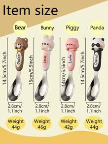 Custom Name Tableware Set, Personalized Spoon Fork And Knife, Customized Kids Utensils, Customizable Birthday And Christmas Gift, Kids Gift, Family - Style 1 - View 4
