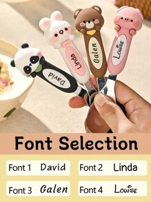 Custom Name Tableware Set, Personalized Spoon Fork And Knife, Customized Kids Utensils, Customizable Birthday And Christmas Gift, Kids Gift, Family - Style 1 - View 7