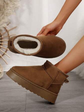 2025冬季加厚保暖踝靴，防滑，多色可选，毛绒靴