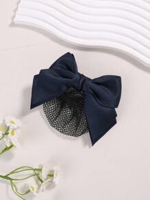 1 件装酒店空姐、护士、女服务员发夹带蝴蝶结、花朵、韩国网状装饰、通勤发饰魔鬼配饰 - 1件 - 查看 14