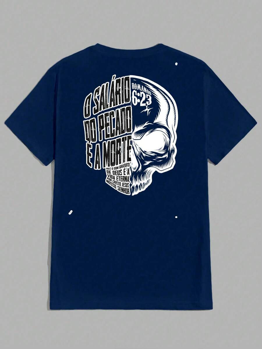 The Wages Of Sin T-Shirt Gospel Religious Unisex 100% Cotton New Release Shipping Various Colors!! - 藏蓝色 - 查看 1