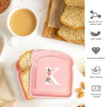 字母 A-Z 三明治盒 - 带首字母标记，可重复使用，食品容器，可密封圣诞礼物，学校用品