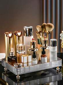 1 件优质化妆品收纳盒 - 时尚桌面支架，用于香水、化妆品和戒指展示 - 节省空间的浴室配件，优雅的家居装饰