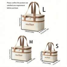 1 Pc Minimalist Insulated Zipper Lunch Bag, Lightweight Carry On Bento Satchel Bag For Daily Use