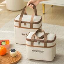 1 Pc Minimalist Insulated Zipper Lunch Bag, Lightweight Carry On Bento Satchel Bag For Daily Use