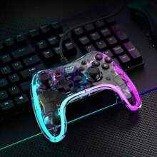 Controlador con cable Aolion RGB Adjust compatible con Switch/Switch OLED/Switch Lite con teclas Turbo, gamepad con cable para PC/Android/iOS - transparente - Ver 3