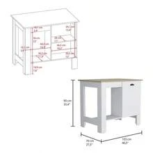 Kitchen Island Shoproni, One Drawer, White Finish - As Pic as Pic - View 2