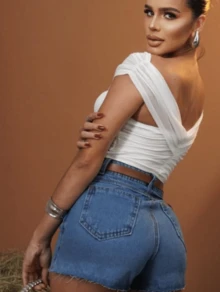 Women's Jeans Shot - 藍色 - 查看 3