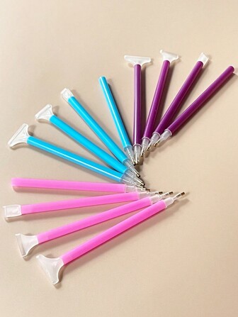 4 件套钻石画胶笔套装，包括粉色/蓝色/紫色钻石笔头