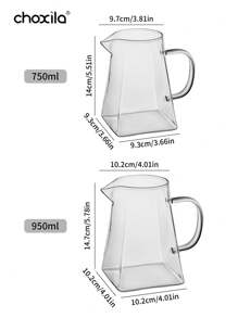 choxila 1 pieza Jarra de café de vidrio, Cafetera de goteo, Tetera transparente para hacer café manualmente para compartir, Tetera de gran capacidad para el hogar, Accesorios de café para volver a la escuela