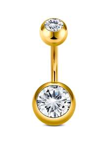 AVYRING 1Piece Gold Belly Button Ring Dangle Belly Piercing Hoop Belly Ring Stainless Steel Belly Button Rings 14G Navel Ring Belly Button Piercing Jewelry - Multicolor - View 15