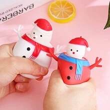 圣诞老人挤压压力杯 - 创意压力缓解玩具，有趣的圣诞老人挤压杯，可减压，非常适合办公室和家庭使用，是放松身心的理想节日礼物 - 彩色 - 查看 2