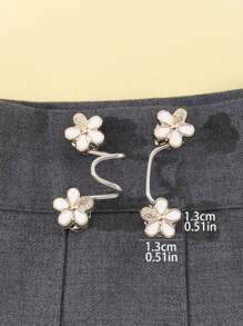Tailleversteviger voor dames, gesp, bloemvormige broche, tailleversteller voor jeansrokken, geen naaien en geen gereedschap, direct verstelbare broeksknopen, metalen anti-wandellicht broche, trui, sjaalclip, taillespeld, kledingaccessoires, rok, taillespeld voor jeansrokken, broek, tailleversteviger, tasbedel, accessoires, reisbenodigdheden voor kantoor, buiten, cadeau voor vrouwen en meisjes