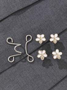 Tailleversteviger voor dames, gesp, bloemvormige broche, tailleversteller voor jeansrokken, geen naaien en geen gereedschap, direct verstelbare broeksknopen, metalen anti-wandellicht broche, trui, sjaalclip, taillespeld, kledingaccessoires, rok, taillespeld voor jeansrokken, broek, tailleversteviger, tasbedel, accessoires, reisbenodigdheden voor kantoor, buiten, cadeau voor vrouwen en meisjes