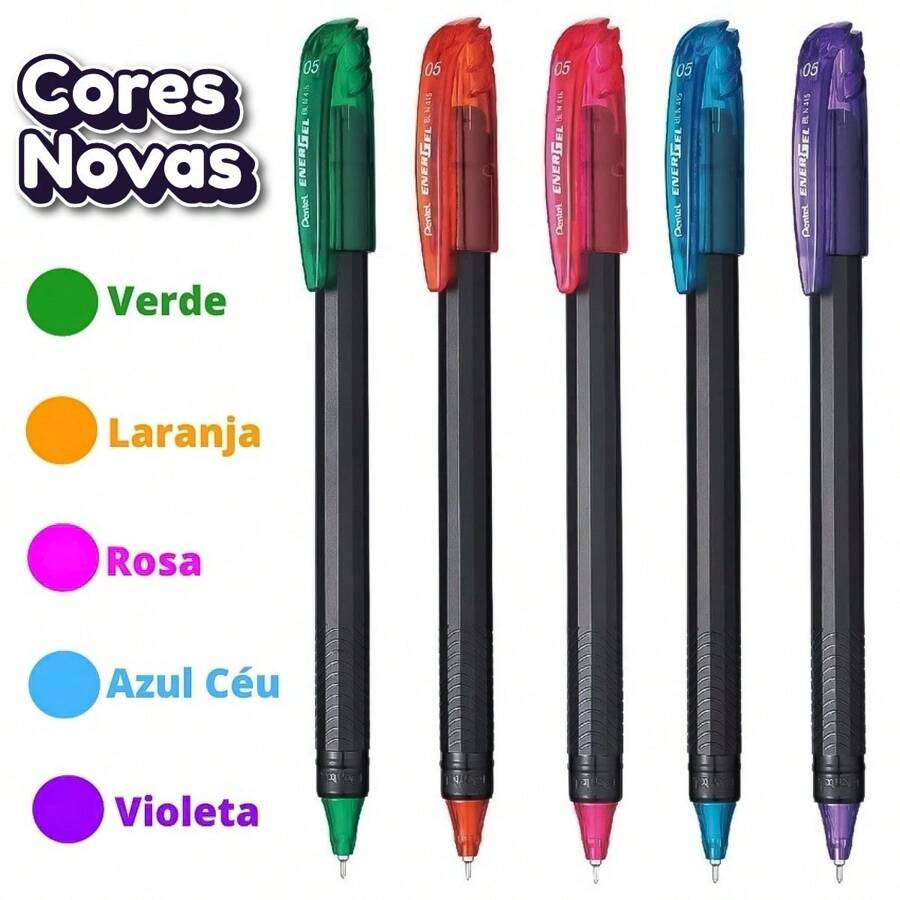 Kit 5 Pentel EnerGel Makkuro 0.5mm Gel Pen - Needle Tip (New Colors) - Nhiều màu - Xem 1