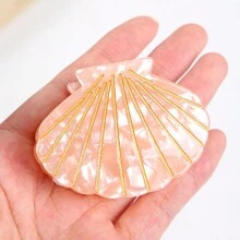 1pc Sweet Ocean Acrylic Shell Hair Clip, Suitable For Daily, Vacation, Party, Gift Fall Winter Claw Clip Hair Accessories For Women - Multicolor - View 7