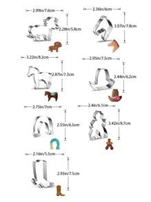 1 件卡通牛仔白马不锈钢饼干/蛋糕切刀模具 DIY 糖霜水果切割工具