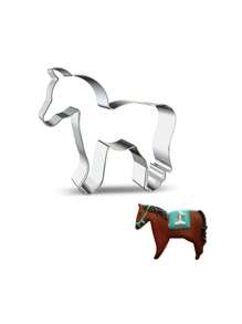 1 件卡通牛仔白马不锈钢饼干/蛋糕切刀模具 DIY 糖霜水果切割工具