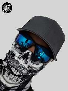 Musion 1 件装小丑幽灵骷髅面具透气面罩无缝拉法帽男士帽子恐怖头饰登山骑行围巾 - 彩色 - 查看 4
