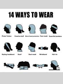 Musion 1 件装小丑幽灵骷髅面具透气面罩无缝拉法帽男士帽子恐怖头饰登山骑行围巾 - 彩色 - 查看 6