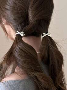 12个可爱蝴蝶结鳄鱼夹，小巧无痕刘海发夹，女士发饰，情人节礼物，蝴蝶结发夹，发卡，学生用品，优雅，学院风，蝴蝶结，头饰，发夹 - 彩色 - 查看 6