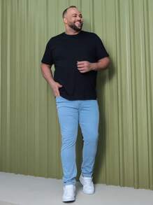 Men's Plus Size Jeans In Various Colors - 淺色水洗藍 - 查看 3