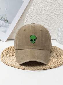 1pc Men's Outdoor Sports Beach Adjustable Washed Vintage Alien Street Casual Polyester Embroidered Baseball Cap, Spring & Autumn - Multicolor - View 17