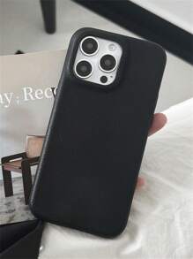 Apple Luxury Solid Color Lychee Leather Pattern TPU Soft Phone Case Compatible With IPhone 16 15 14 13 12 Pro Max 16 15 14 Plus 11 Shockproof Back Cover Funda