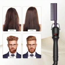 UKLISS Varmkam, Elektrisk plattång för hår Värmepressande kammar, Snabbuppvärmd afrokam för kvinnor, keramisk elektrisk håruträtningskam, locktång, heta borstar för hårstyling - EU C typkontakt (220-240V) - Visa 8