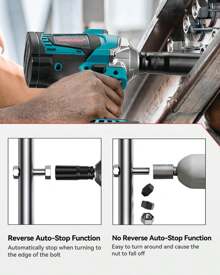 ONEVAN 1/2" Brushless Impact Wrench Drill Driver With Tool Box,Car Repair Woodworking Home DIY Power Tools Set Tools - Đặt 1 - Xem 8