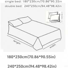 Set da 3 pezzi: 1 lenzuolo piatto + 2 federe, set biancheria da letto con orlo punto erba in stile nordico, resistente allo sbiadimento, adatto per letti singoli da 180x230cm o matrimoniali da 240x250cm, per tutte le stagioni