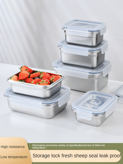 10/8/6/4/3/2/1件套不锈钢便当盒，厨房冰箱储存保鲜剂，学校午餐盒，餐食保鲜盒水果沙拉保鲜食品储存盒户外野餐食品保鲜盒谷物储存盒，防漏餐食准备午餐盒密封保鲜剂，厨房肉类、腌菜、水果和蔬菜保鲜，