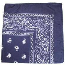 Mechaly Polyester Bandana - Paisley And Solid Colors - Pack Of 4 - Paisley Navy Blue - View 1