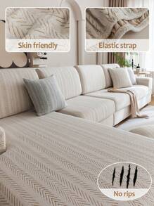 1 pălărie de canapea Shake Fleece cu model oase de pește cu set universal elastic all inclusive, pernă de canapea anti zgârieturi și anti-alunecare, prosop universal pentru toate anotimpurile