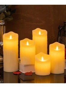 LED 大号塑料蜡烛，单支闪烁无焰蜡烛，户外防水无焰蜡烛，电池供电 LED 闪烁柱状蜡烛，长效塑料婚礼蜡烛，桌烛灯，万圣节、圣诞节、生日派对、节日、家居装饰 - 多色 - 查看 11