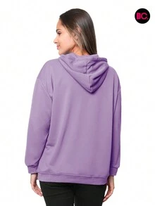 Big City Casual Fashion Lady Hoodie Hooded Sweatshirt - 紫丁香色 - 查看 2