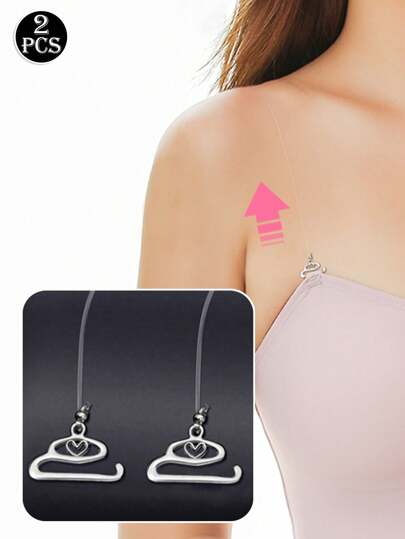 2 Stück/Set durchsichtige unsichtbare rutschfeste BH Träger für Damen, Spaghettiträger Unterwäsche Accessoires