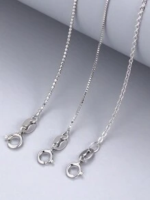 1pc S925 Sterling Silver Fine Chain Necklace, Multiple Styles Simple Elegant Clavicle Chain Neckwear, Christmas Gift