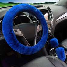 Furry Steering Wheel Cover Set Steering Covers With Winter Warmth, Stylish Design, And Furry Texture,Bag,Organizer,Storage - Multicolor - View 16