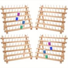 Wooden Folded Thread Rack 60 Spool Thread Wooden Storage Rack, Sewing Embroidery Bobbins Thread Organizer, Sewing Craft Tools Gift - 1PCS - View 9