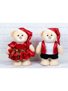 Kit Of 2 Pieces Of Christmas Bears Fixed Standing - Christmas Party Decorations 20 Cm - Vest và váy Petite tiêu chuẩn - Xem 1