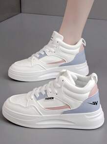 1pair Fashionable Women's Sporty Casual Sneakers, All-Match Style High-Top Boots For Students